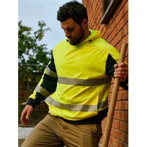 Taped Two Tone Hi Vis Contrast 4 Way Stretchy Hoodie