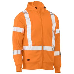 X Taped Hi Vis Zip Front Fleece Hoodie